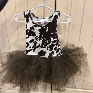 Cow Print Tutu with Leo for Kids